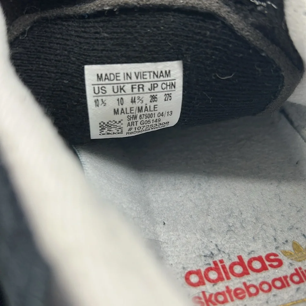 Navy Blue Adidas Busentiz Size 10.5 gold stripe - Picture 8 of 9